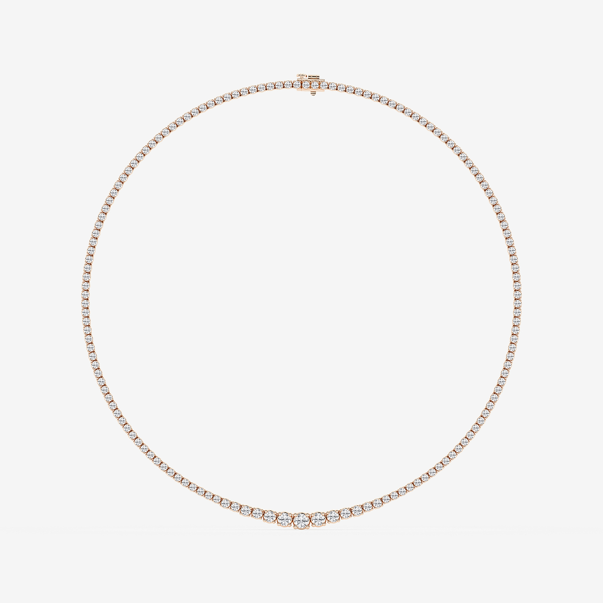 Additional Image 3 for  10 ctw Round Lab Grown Diamond Four Prong Graduated Tennis Necklace